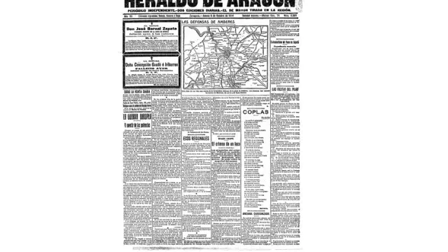 Portada de HERALDO el día 8 de octubre de 1914