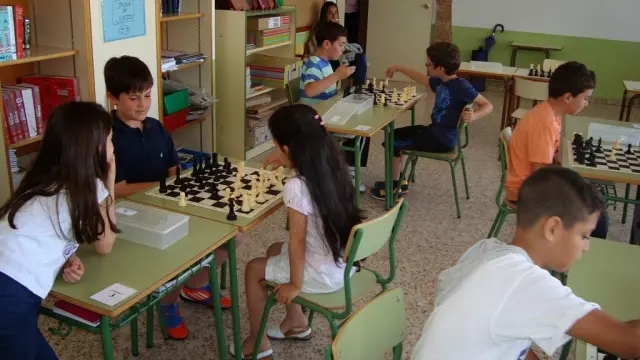 Torneo de ajedrez en el colegio Virgen del Pilar de Calanda