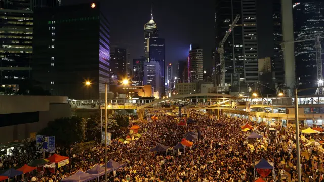 Imagen de la protesta de Hong Kong