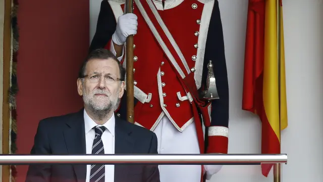Rajoy durante el desfile de la Fiesta Nacional