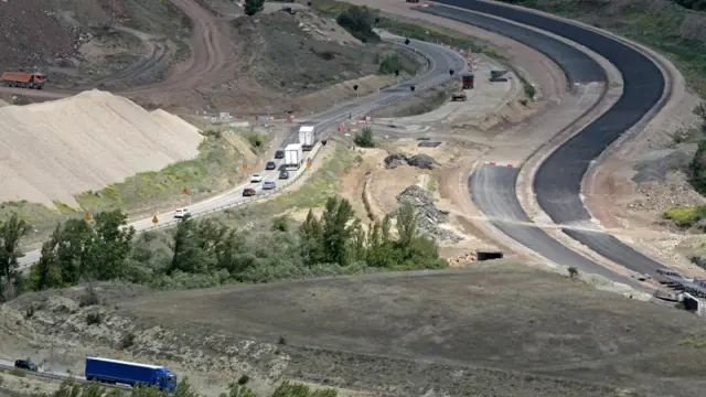 Obras en la A-15 en el tramo Medinaceli-Radona en mayo de este año