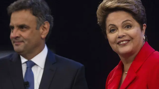 Los candidatos Aécio Neves y Dilma Rousseff