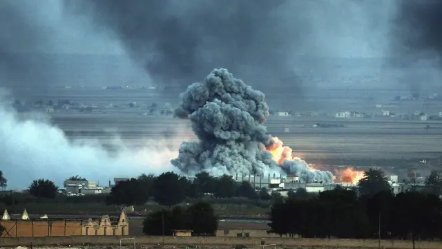 Bombardeos en Kobani