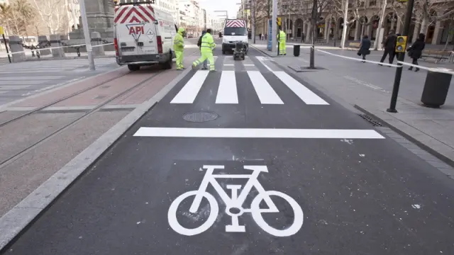 Las zonas de espera para bicicletas volverán tras ser borradas