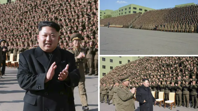 Kim Jong Un en los actos de este miércoles, ya sin bastón