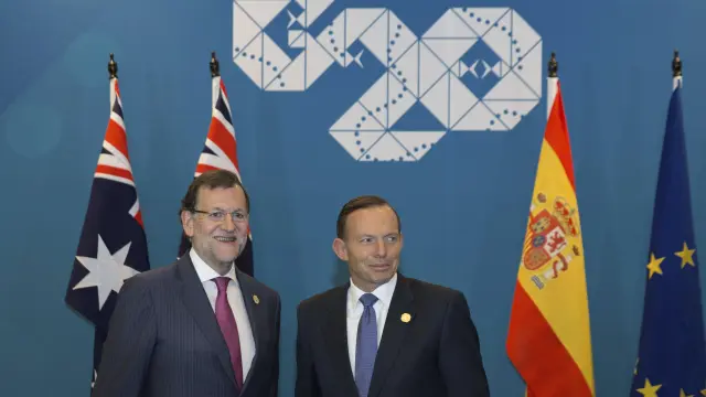 Rajoy, junto al primer ministro australiano Tony Abbot.