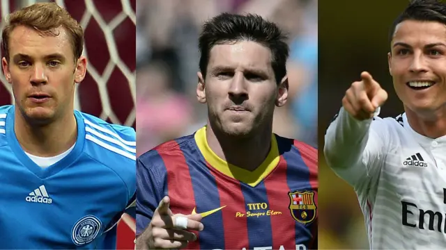 ​Neuer, Messi y Ronaldo, finalistas al Balón de Oro