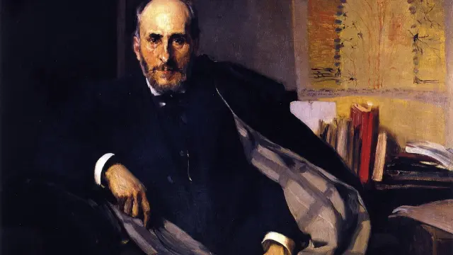 Retrato que Joaquín Sorolla le realizó a Santiago Ramón y Cajal