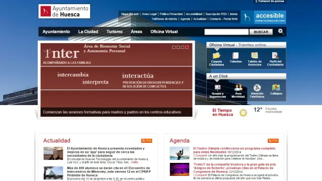 Web del Ayuntamiento de Huesca