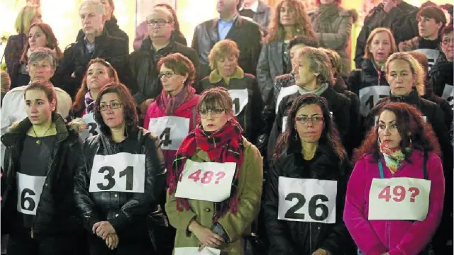 Manifestación contra el maltrato, el pasado día 25 en Huesca