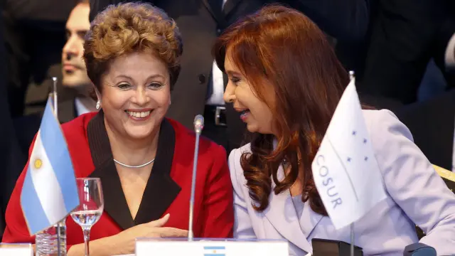 Dilma Rousseff junto a Cristina Fernandez de Kirchner