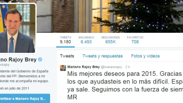 Felicitación del año en Twitter de Rajoy