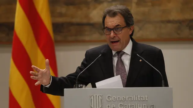Artur Mas durante la rueda de prensa en la que ha anunciado el adelanto electoral