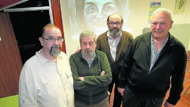 Por la izquierda, Pascual Berniz, Manuel Saz, Anacleto Armunia y Rafael Ibáñez.