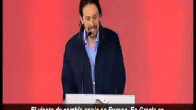 Pablo Iglesias se atreve con el griego en Atenas