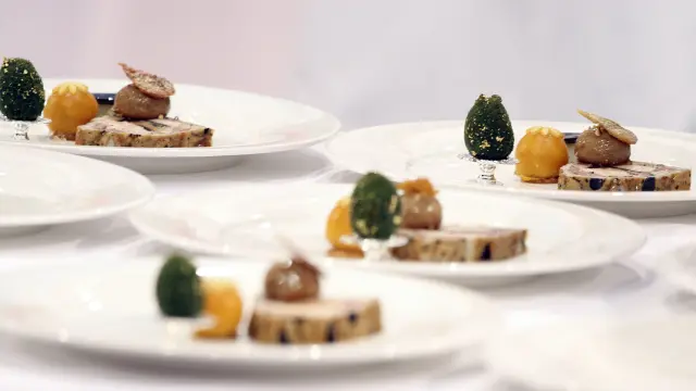Detalle de uno de los platos elaborados en la final del concurso de cocina Bocuse d'Or.
