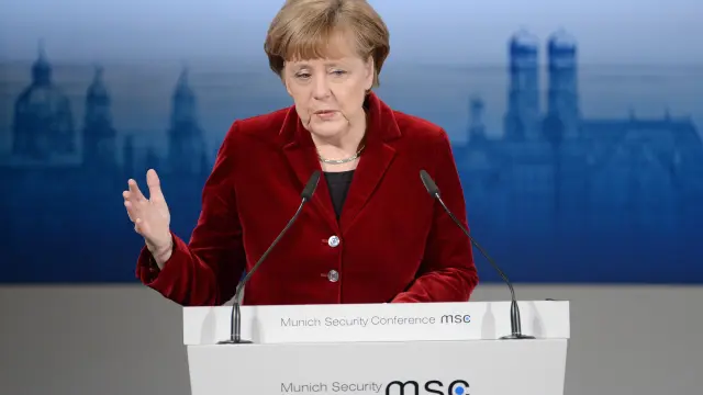 Angela Merkel este sábado en Múnich