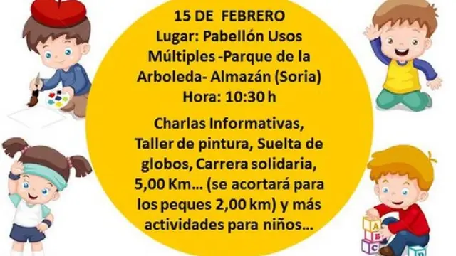 Cartel de la carrera solidaria de este domingo en Almazán