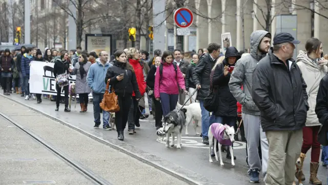 Manifestación animalista en Zaragoza