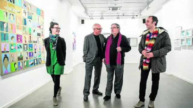 Pilar Álvarez, Antonio Abad, Luis García Bandrés y Georges Ward, en la exposición.