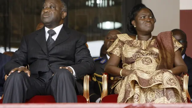Laurent Gbagbo junto a su esposa Simone Gbagbo