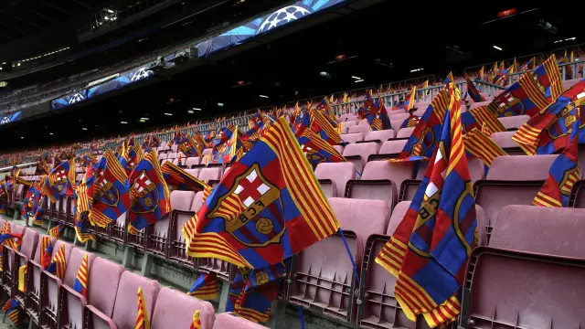 El Camp Nou, antes del partido del miércoles ante el Manchester City