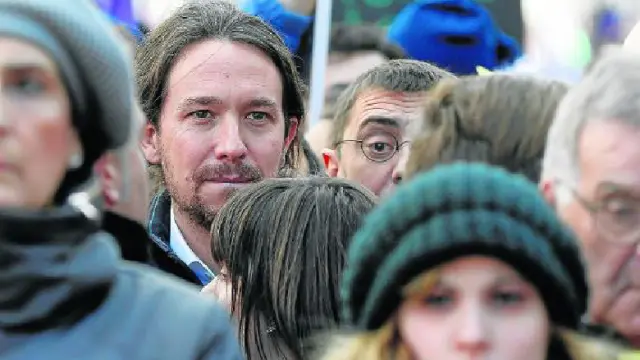 Pablo Iglesias, durante la manifestación convocada por Podemos en Madrid el pasado 31 de enero.