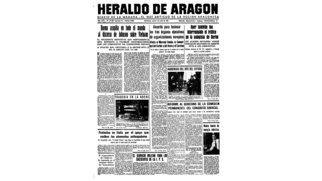Portada de HERALDO el día 9 de abril de 1965