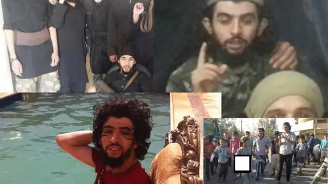 Fotos recopiladas del terrorista, en otras varias se le ve posando con varias cabezas decapitadas y sonriente
