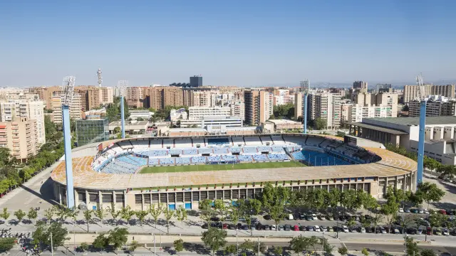 Vista del estadio de La Romareda