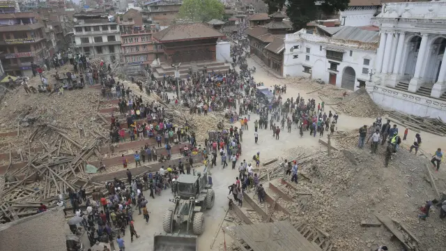 Imagen de una plaza de Katmandú