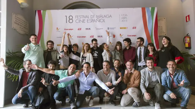 Foto de familia de los premiados en el Festival de Cine Español de Málaga.