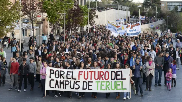 Protesta en Teruel la semana pasada