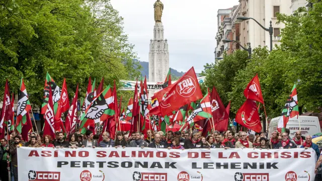 Manifestación en Bilbao por el 1 de Mayo
