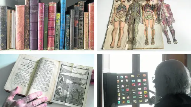 Inventario de joyas visuales y tipográficas: libros clásicos, bellamente encuadernados; los pop-up; manuales de proyección y una colección de películas fotográficas.