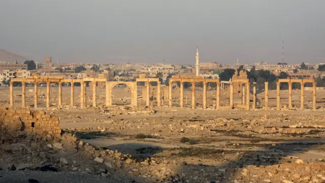 Fotografía de archivo de la antigua ciudad de Palmira