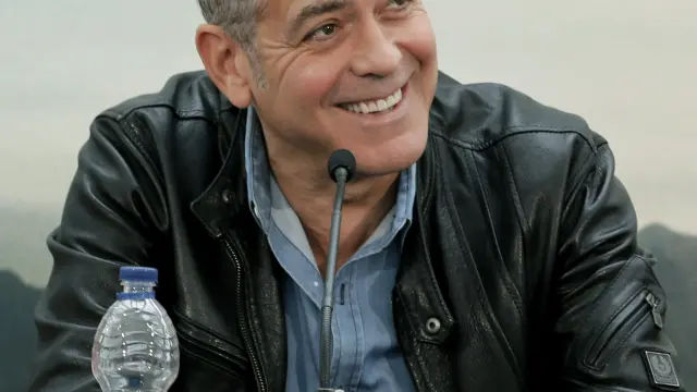El actor George Clooney, en Valencia durante la presentación de su última película, "Tomorrowland".