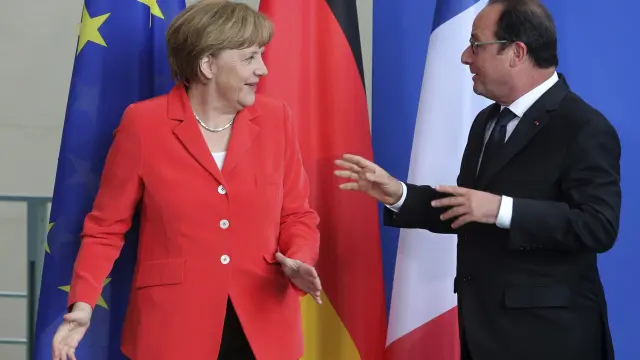 Merkel y Hollande en una foto de archivo