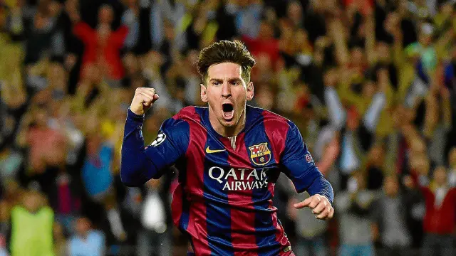 Leo Messi, nada más marcar ante el Bayern de Múnich.