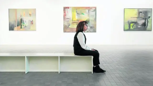 Julia Dorado, Premio Aragón Goya de 2012, contempla su exposición en el IAACC Pablo Serrano: quizá sea su mejor proyecto.