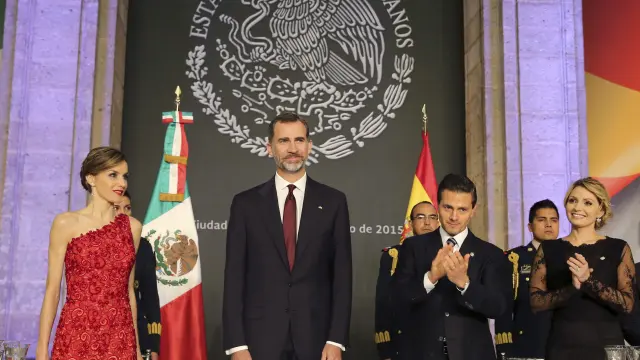 Los Reyes junto al presidente de México y su esposa, este martes