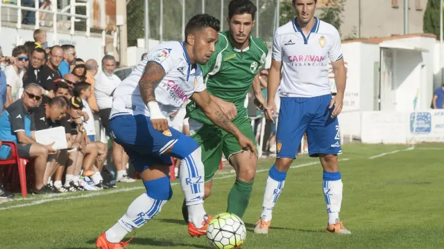Jorge Díaz y Marc Bertrán, durante el partido contra el Ebro