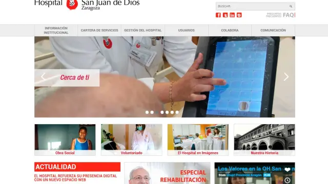 La web del Hospital San Juan de Dios cuenta con un diseño muy visual, intuitivo y fácil de manejar.