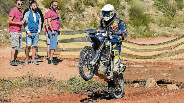 Rui Oliveira, en acción ayer con su Yamaha.