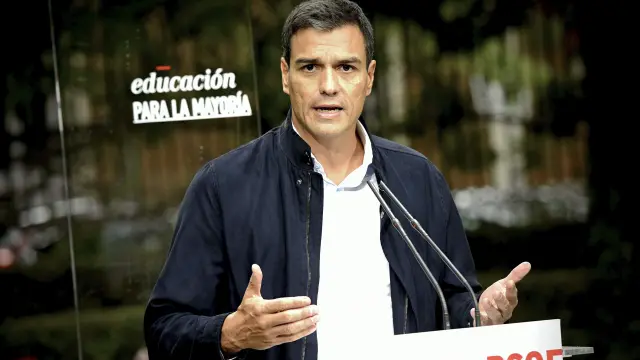 Sánchez durante la propuesta de un gran pacto educativo.