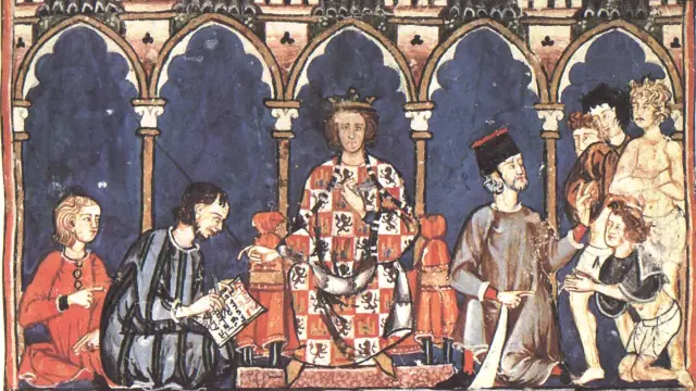 Una de las ilustraciones de los códices que recogen las cántinas de Alfonso X