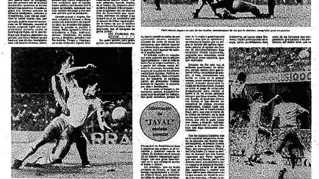 Página de HERALDO DE ARAGÓN? en la que se recoge la crónica del 0-1 logrado en Bilbao en 1980.