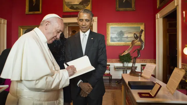 El papa Francisco durante su visita a la Casa Blanca.