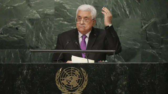 El líder palestino Mahmud Abás habla en la ONU