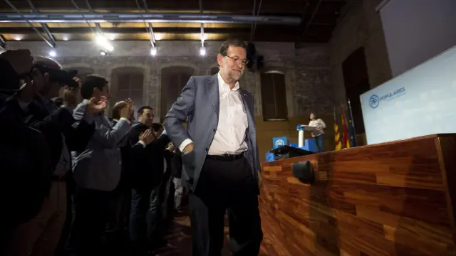 El presidente del Gobierno, Mariano Rajoy, este sábado en Valencia.